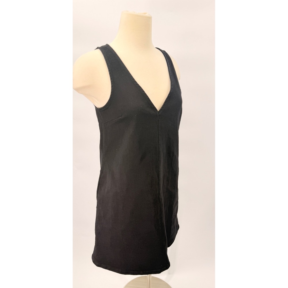 Rag & Bone Nala Shift Dress Womens Size Small Black Denim V-Neck Mini - Picture 3 of 10